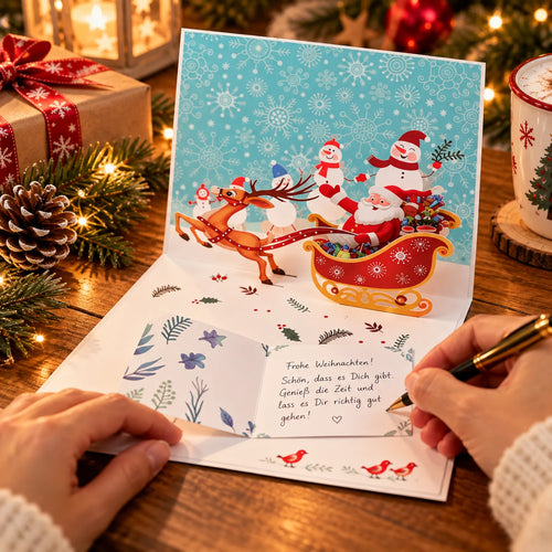 3D-pop-up-kerstkaart in detail