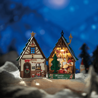 Miniatuurhuisje in kerstsfeer
